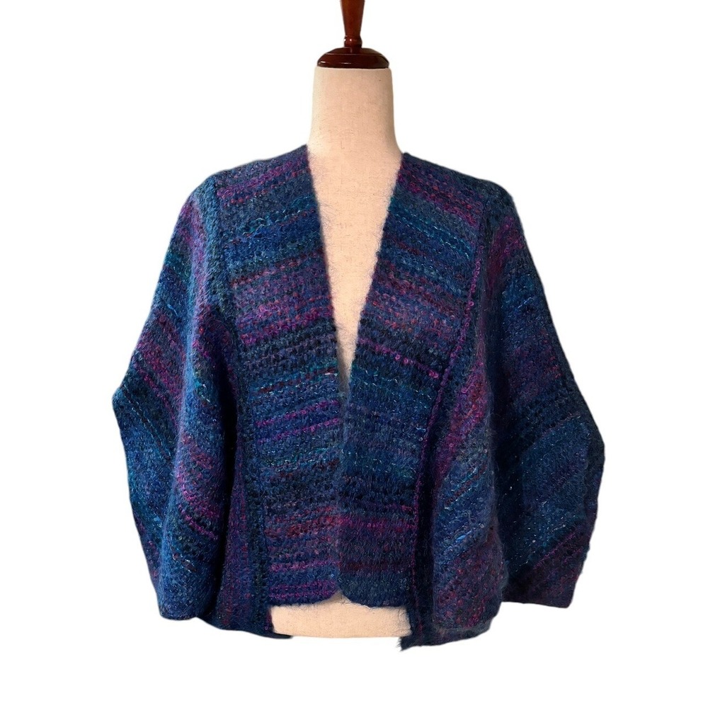 VTG Jeanne Scannell Woven Batwing Sweater Jacket Luxury Mohair Blend Women's OS
